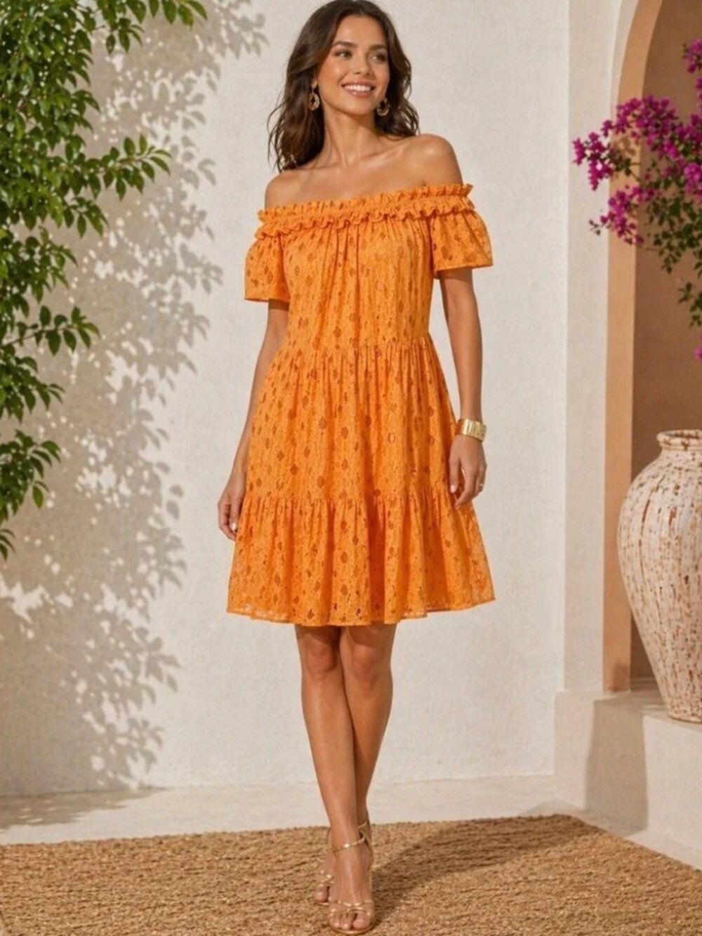 Trina Turk Margery Off The Shoulder Dress NWT